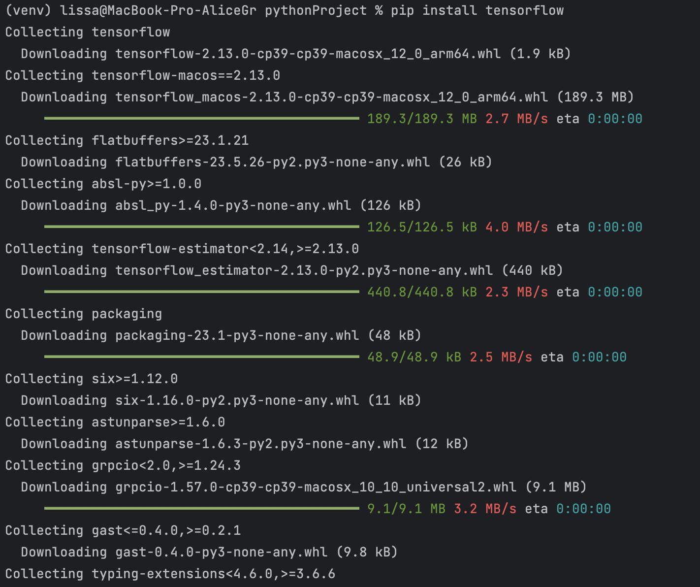 Как установить Tensorflow